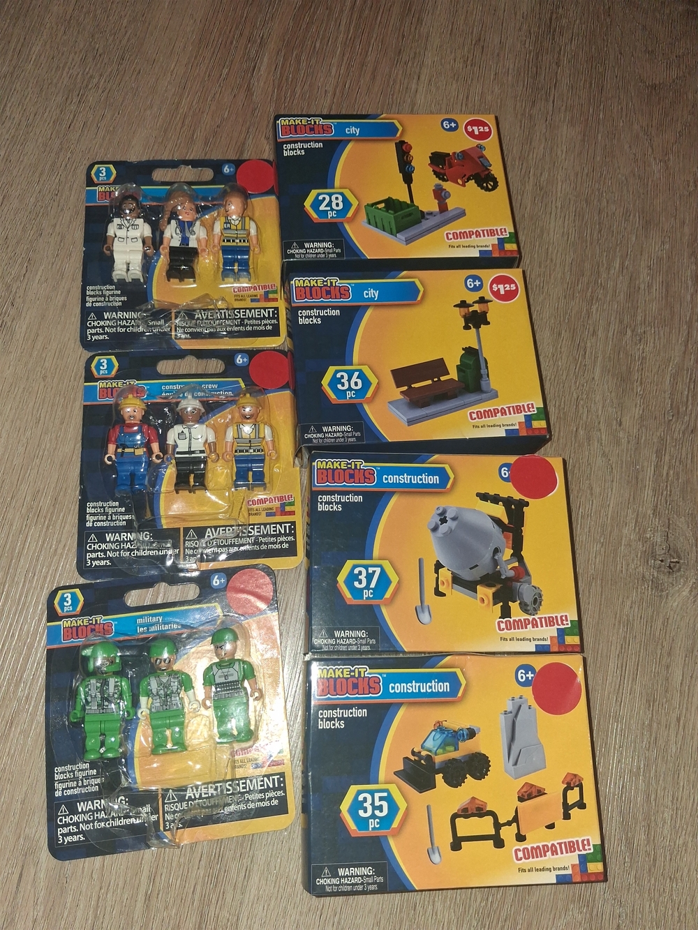 7 Brand New Make-It Blocks, City & Construction Packs,